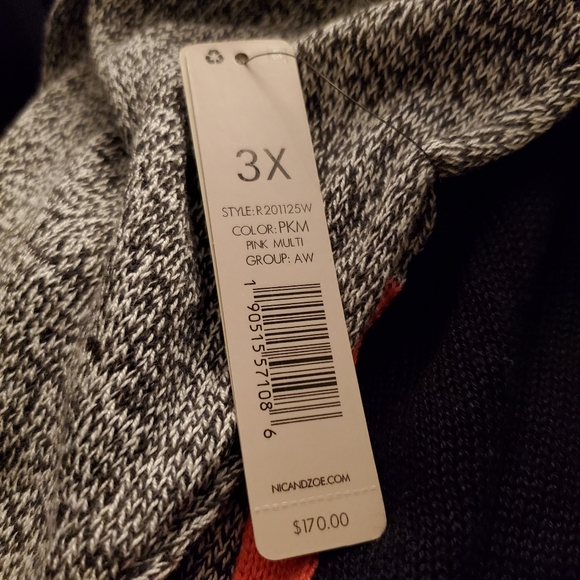 Nic + Zoe Abstract Intarsia Sweater Size 3X Soft Long Sleeve Turtleneck Knit NEW - Picture 10 of 13